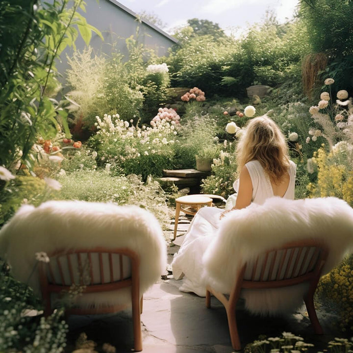Hollert Lammfell Champagner 90-100 cm echtes Merino Schaffell kuschelig weich Teppich ökologische Ge