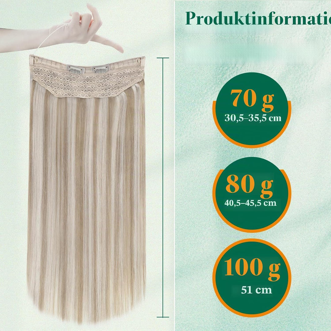 Easyouth Extensions Echthaar mit Draht Blond Haarverlangerung mit Draht Echthaar Remy Secret Wire Ex
