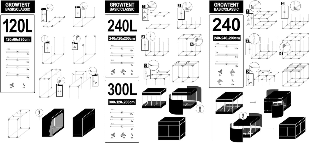 TRAFIKA Growzelt für Indoor-Anbau 60x60x160CM / Grow Tent/Grow Box/GROWBOX/Grow Schrank/GROWSCHRANK/
