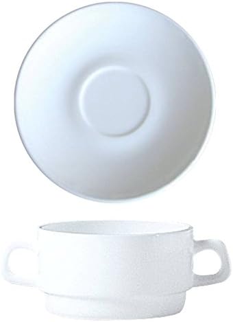Arcoroc Suppentasse 32cl Restaurant weiss stapelbar mit Untertasse (VE wählbar) Grösse 6 Stück, 6 St