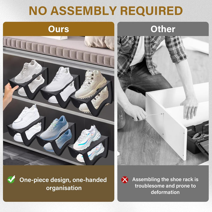 Platzsparender Schuhorganizer 10 Stück, Rutschfeste Schuhhalter aus hochwertigem PP, Schuhschlitz fü