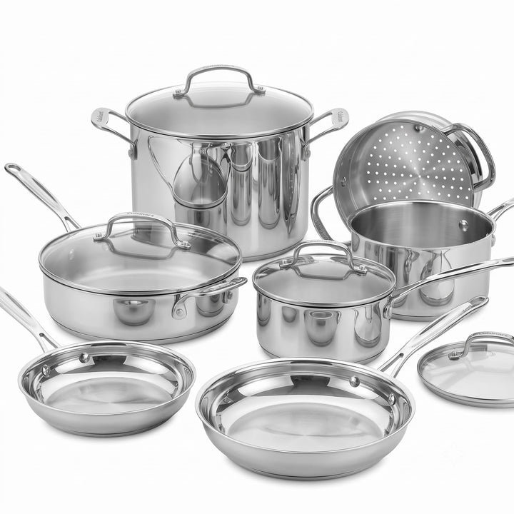 Cuisinart Chef’s Classic™ Edelstahl-Kochgeschirr-Set | 11-teilig: Stielkasserollen, Bratpfannen, Sup