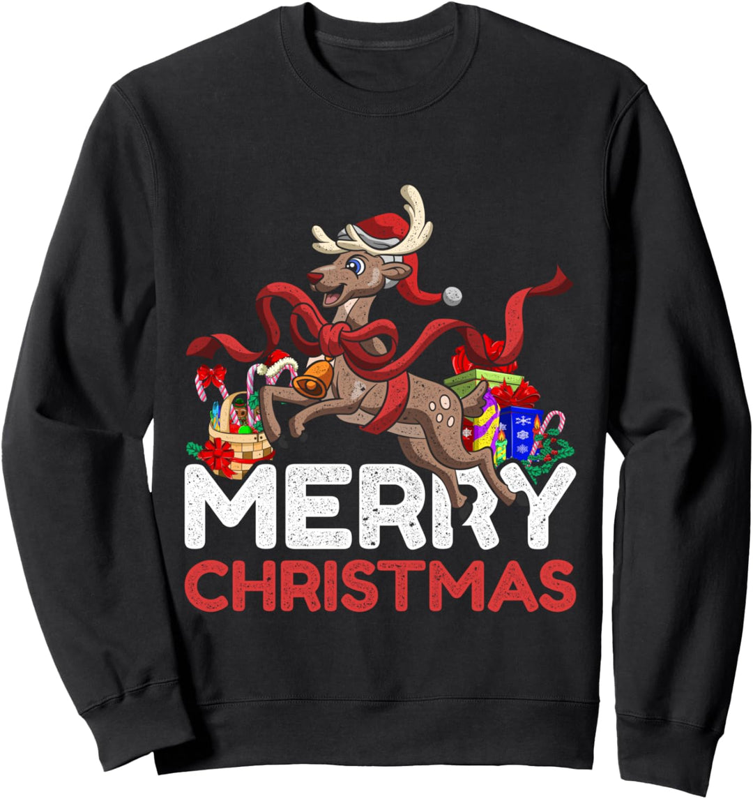 Frohe Weihnachten Niedliches Rentier Sweatshirt