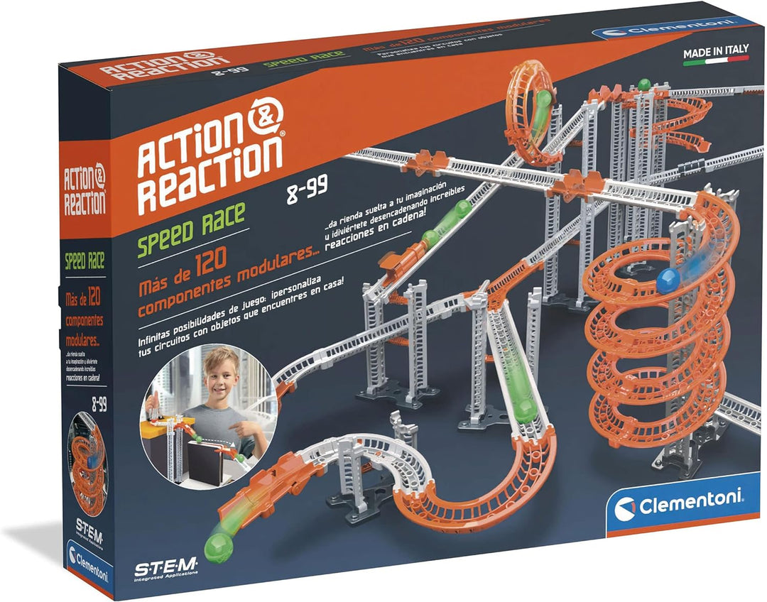 CLEMENTONI - Action & Reaction, Speed Race, Mint-Spiel und Schaltungen, 8 Jahre, Spielzeug auf Spani