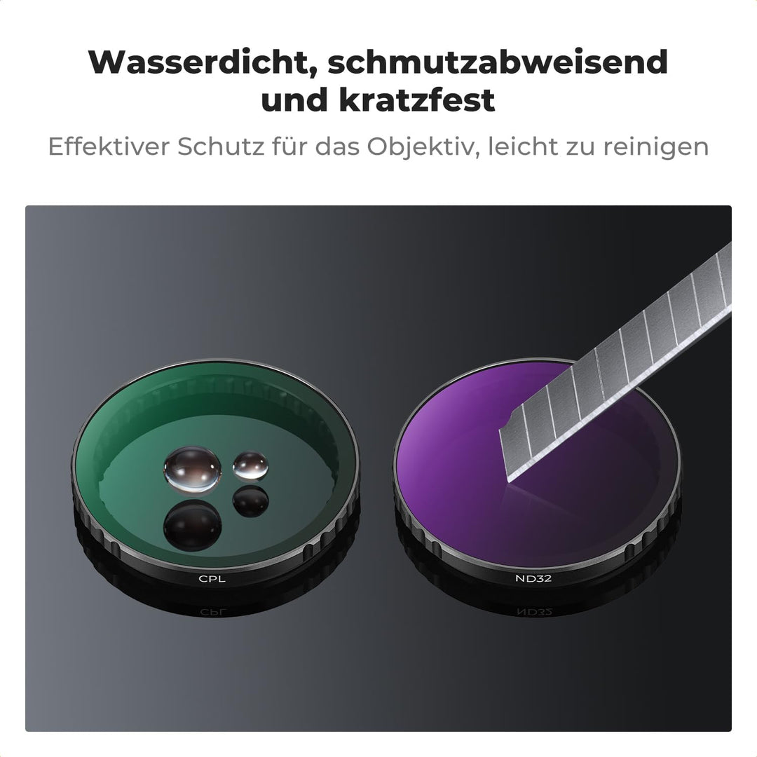 K&F Concept ND Filtersets, Push-in Filter CPL, ND8, ND16, ND32, ND64, ND1000 Filter kompatibel mit D