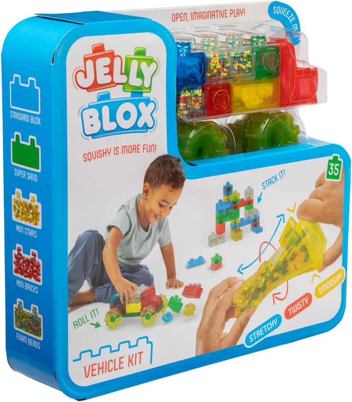 GOLIATH Jelly BLOX - Vehicle Kit, Bauspielzeug ab 2 Jahren, mit 35 Sensorische Bausteine, Konstrukti