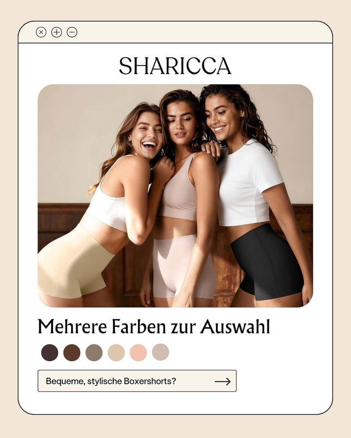 SHARICCA Boxershorts Damen Nahtlos Shorts Radlerhose Unterhose Hotpants Kurze Hose Hohe Taille Boxer