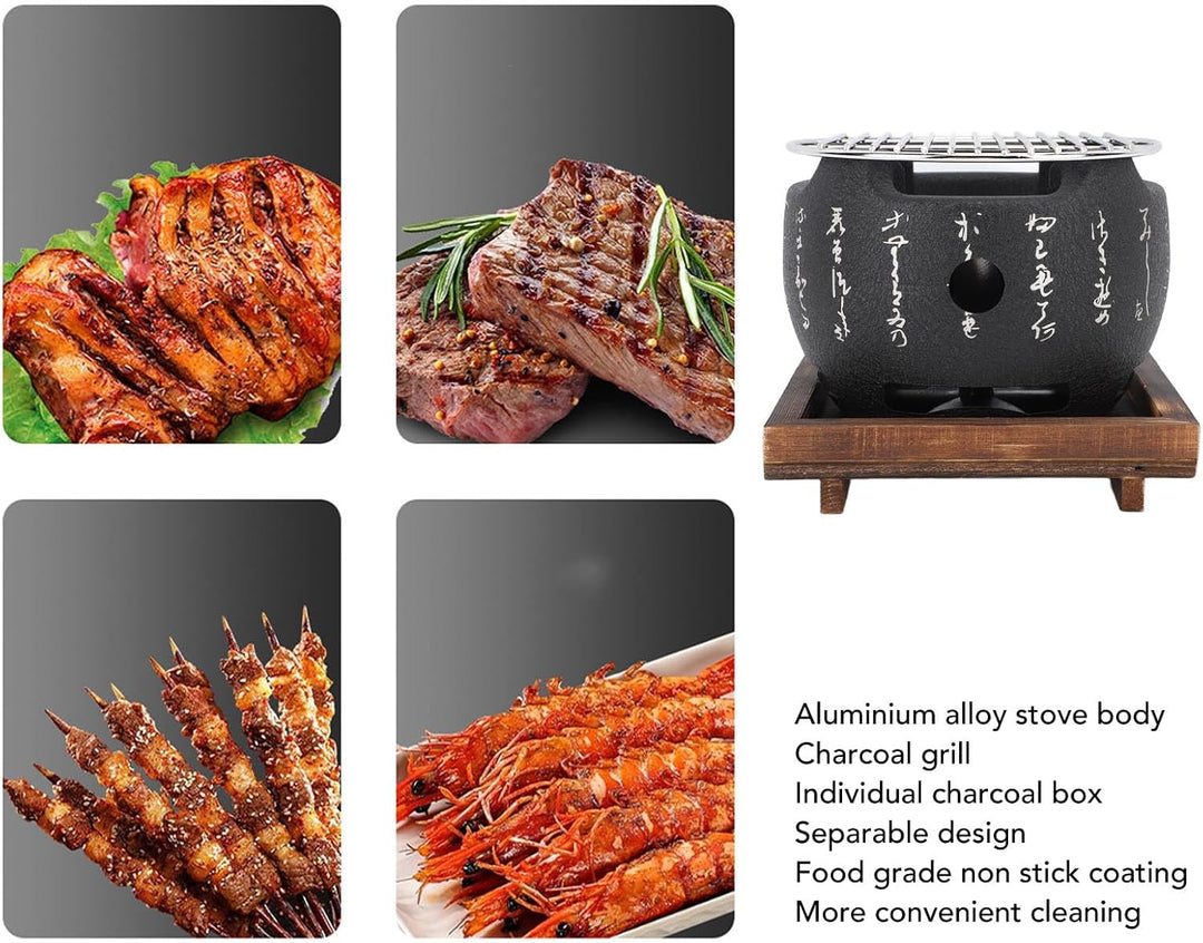 Kleine Holzkohle Tischgrill, Japanischer Grill BBQ Holzkohlegrill Tragbarer Campinggrill Kohlegrill