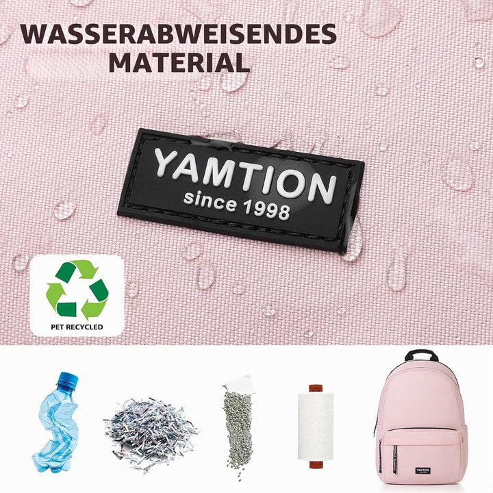 YAMTION Rucksack Schule Mädchen Rucksack Frauen für Uni Studium Freizeit,Schulrucksack Damen mit USB