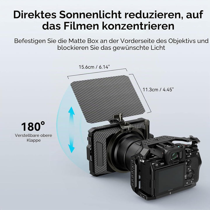 SMALLRIG Mini Matte Box Lite mit Top Flag für DSLRs und spiegellose Kameras, kompatibel mit 67mm/72m