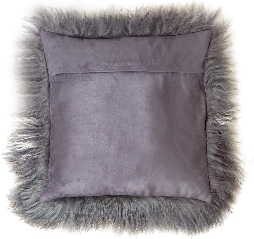 Reissner Lammfelle Tibet Lammfell Kissenbezug langflorig 30x30cm JAY33 Farbe dunkelgrau (Tops) Jay33
