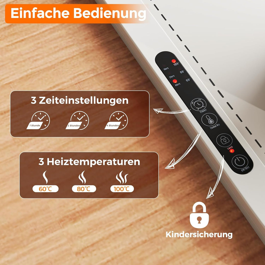 COSTWAY Elektrische Wärmematte Silikon für Lebensmittel, Rollbare Warmhalteplatte, Speisewärmer mit