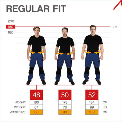 ACE Handyman Herren-Arbeitshose lang - mit Knietaschen & Stretch-Bund - leicht & atmungsaktiv 27 Gra