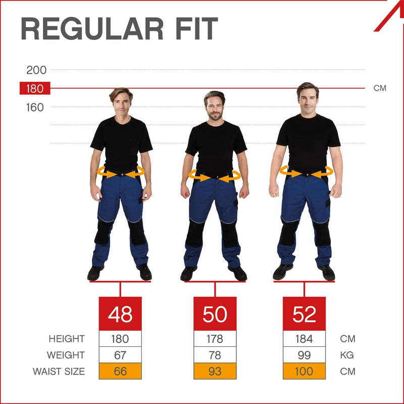 ACE Handyman Herren-Arbeitshose lang - mit Knietaschen & Stretch-Bund - leicht & atmungsaktiv 24 Sch