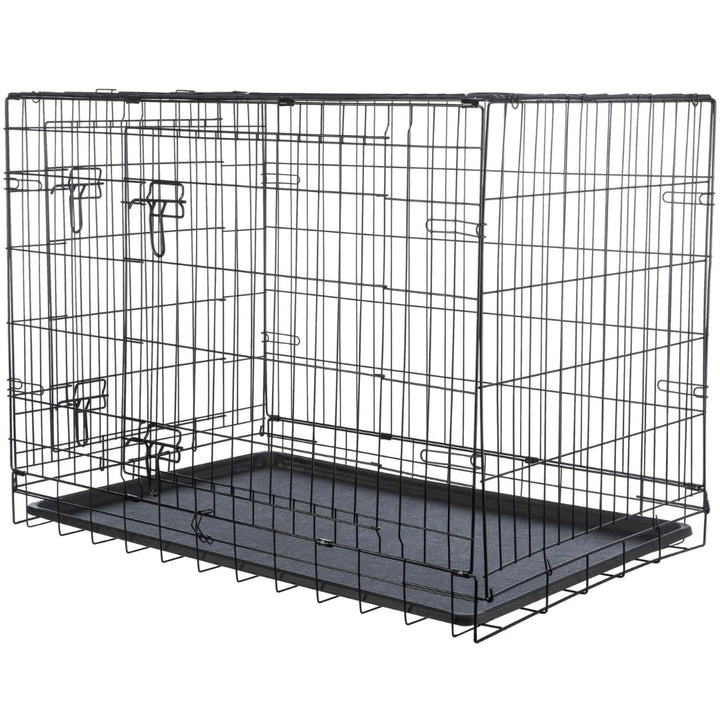 TRIXIE Hundebox Home schwarz – L: 109 × 79 × 71 cm – faltbarer Hundekäfig mit 2 Türen &amp; sicheren Ver