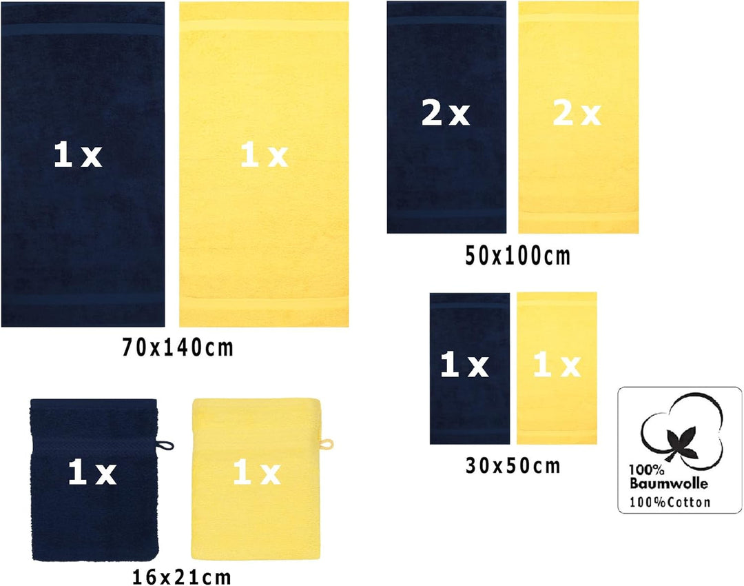 Betz 10-TLG. Handtuch-Set Premium 100% Baumwolle 2 Duschtücher 4 Handtücher 2 Gästetücher 2 Waschhan
