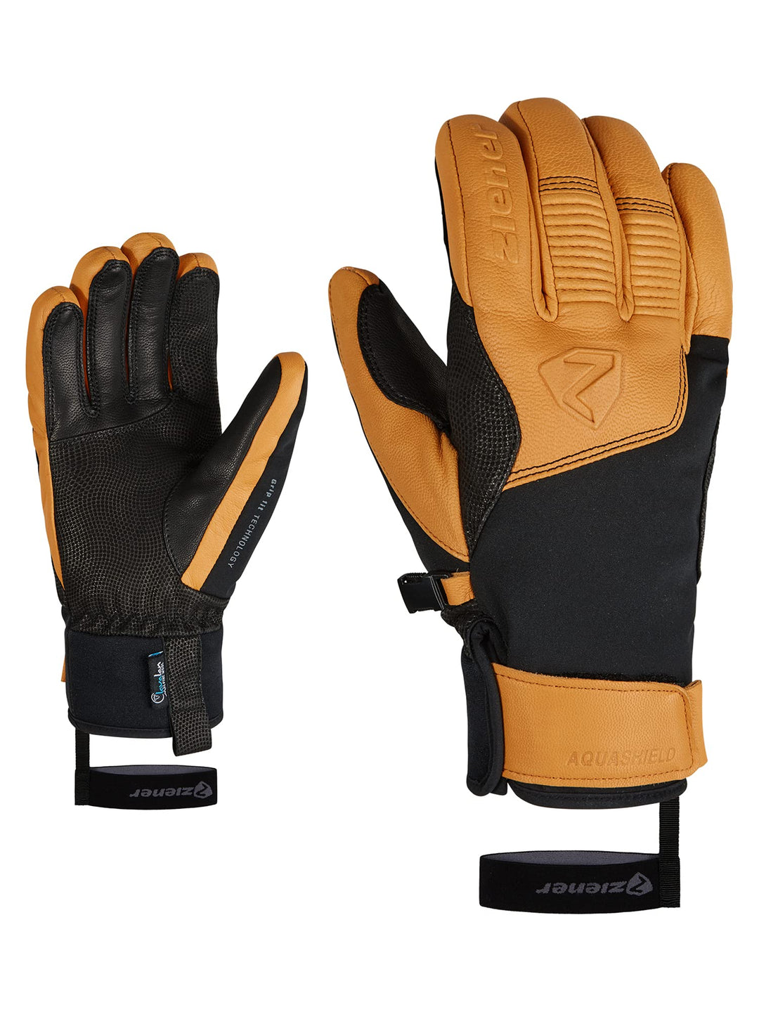 Ziener Herren Ganzenberg Ski-Handschuhe/Wintersport, wasserdicht, atmungsaktiv, Alpine Wool 11 black