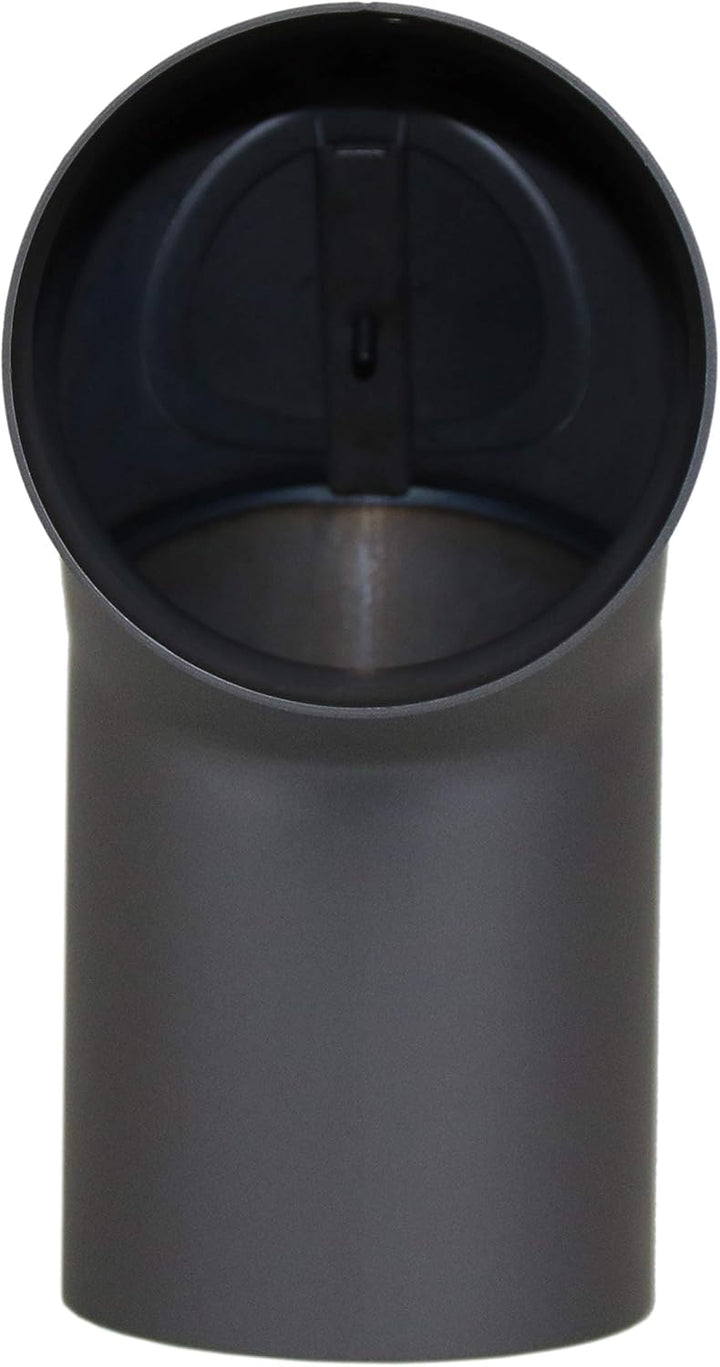 LANZZAS Ofenrohr Bogen 90° Grad (2x 45°) mit Tür, im Durchmesser, DN Ø 150 mm, Farbe: gussgrau - wei