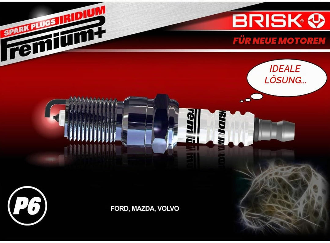 Brisk Iridium Premium+ Plus P6 1624 Zündkerzen, 4 Stück
