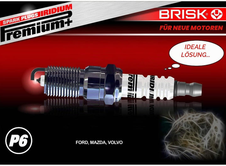 Brisk Iridium Premium+ Plus P6 1624 Zündkerzen, 4 Stück
