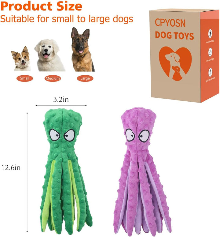 Hunde-Quietschspielzeug Krake, kein stopfendes Crinkle-Plüsch-Hundespielzeug für das von Welpen, lan