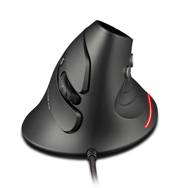zelotes Vertikale Maus mit Kabel, ergonomisches Design, USB-LED-Maus mit 6 Tasten und 4 einstellbare