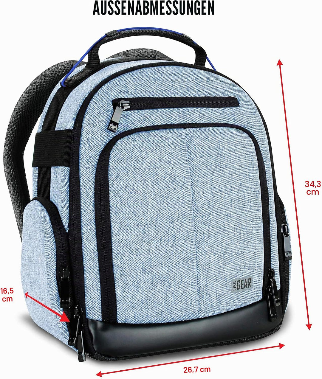 USA Gear DSLR Kamerarucksack, Kameratasche, Kamera Fotorucksack für Spiegelreflexkamera mit Kundenge