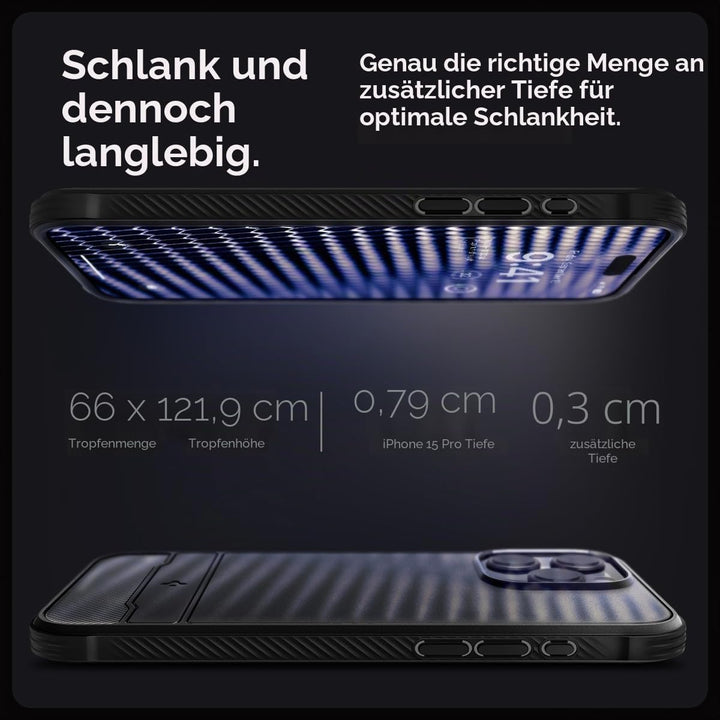 Spigen Rugged Armor MagFit Matte Hülle Kompatibel mit iPhone 15 Pro Kompatibel mit MagSafe -Schwarz
