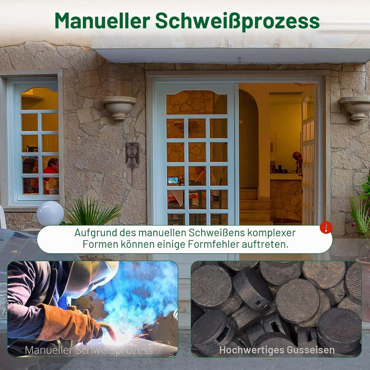 Retro Gusseisen Metall Aussendekoration für Bauernhof, Schweinekopf-förmige Dekoration, Hängeglocke