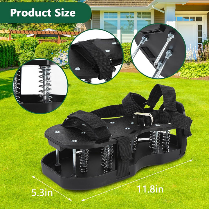 Gugxiom Nagelschuhe mit Klettverschluss, Rasenbelüfter Schuhe mit Feder, Automatisch Schmutz und Blä