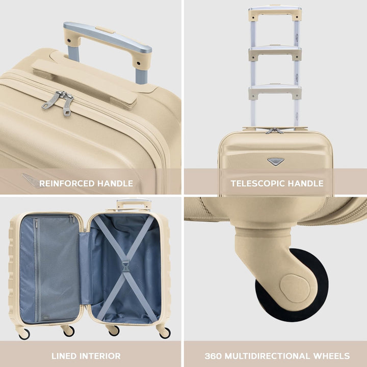 Flight Knight 3er-Pack Leichte 4-Rad-abs-hartschalenkoffer Handgepack, Zugelassen Fur Uber 35 Flugge