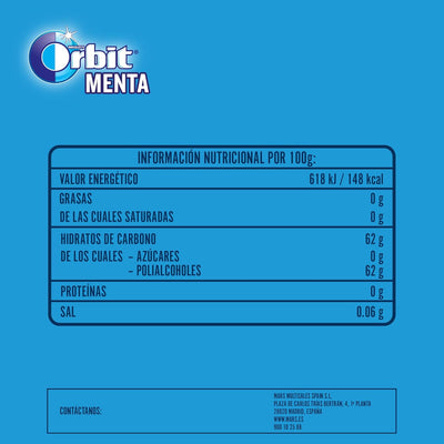 ORBIT OHNE ZUCKER KAUGUMMIS MINT