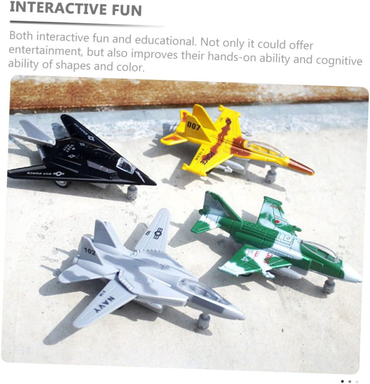 4stücke Trägheitsflugzeug-Spielzeug Kleine Flugzeug-Modelle Reibungsangetriebene Flugzeug-spielzeuge