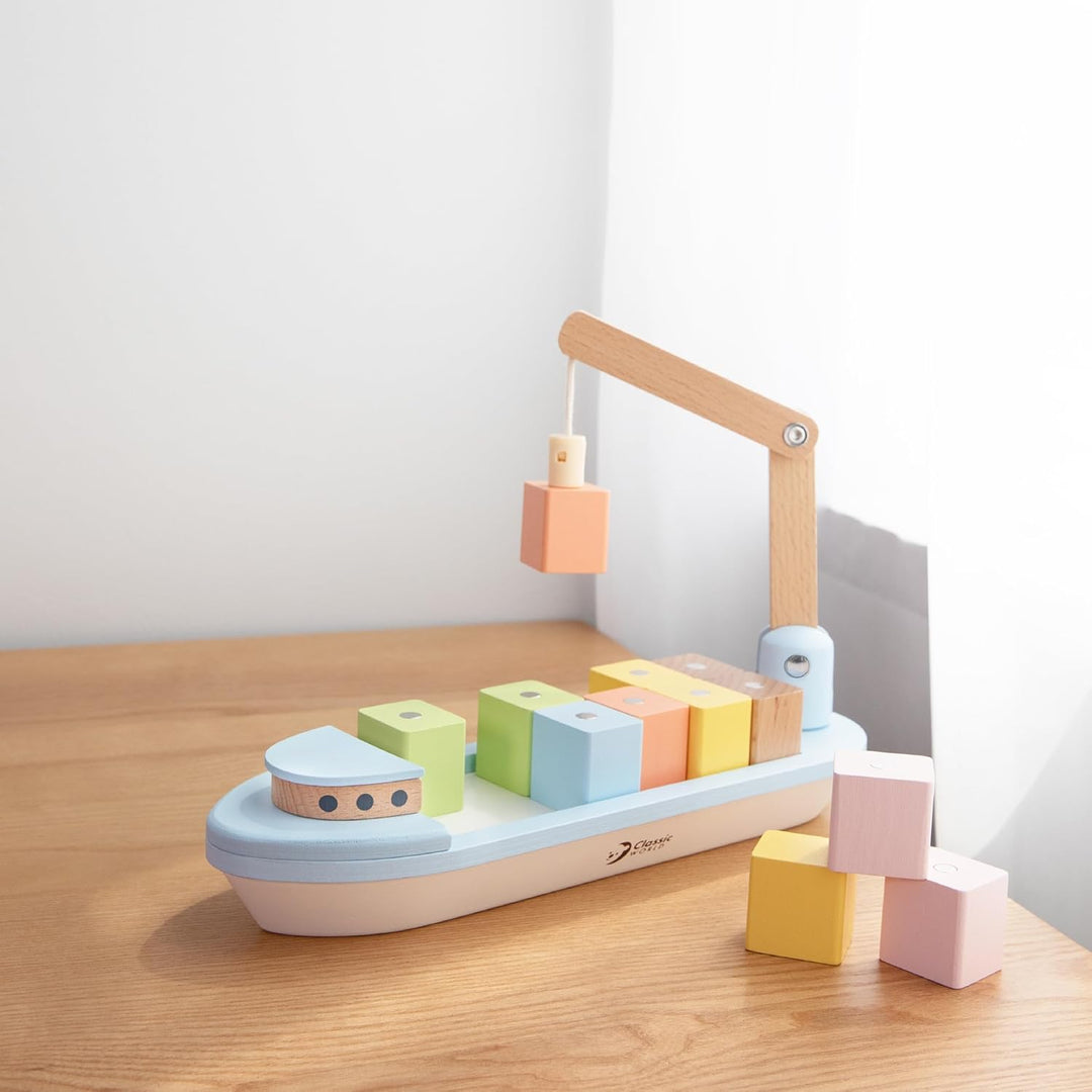 Classic World Magnetspiel Schiff ab 2 Jahre | Montessori Spielzeug 2 Jahre | Holzspielzeug für unter