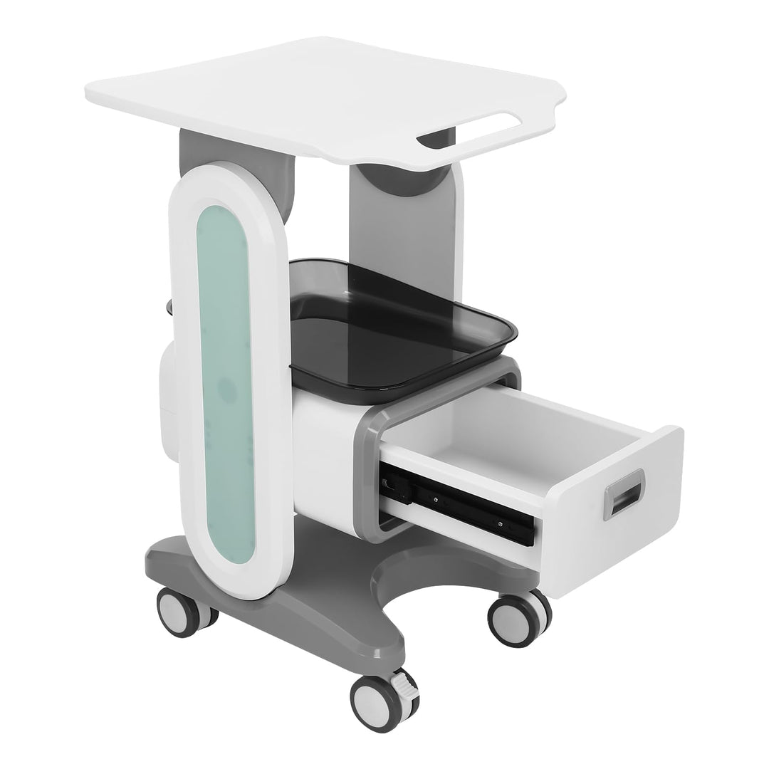 Kosmetikwagen Salon Trolley bis 60 kg Tragbarer Gerätewagen mit grosser Arbeitsplatte und Schublade
