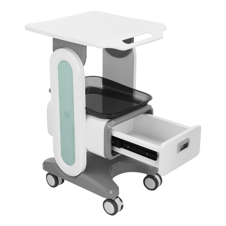 Kosmetikwagen Salon Trolley bis 60 kg Tragbarer Gerätewagen mit grosser Arbeitsplatte und Schublade