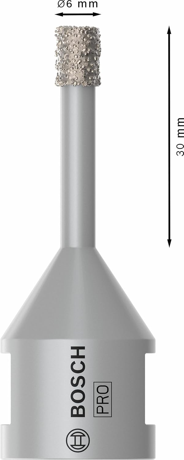 Bosch 1x Diamanttrockenbohrer Dry Speed Best for Ceramic (für Trockenbohren von Hartkeramik, Ø 6 x 3