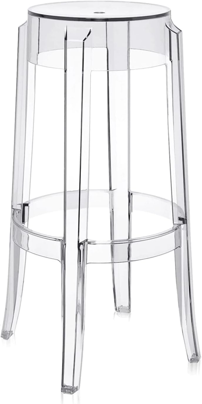 Kartell Charles Ghost, Hocker Large, H. 75 cm, Glasklar, 2er-Satz H. 75 Glasklar, H. 75 Glasklar