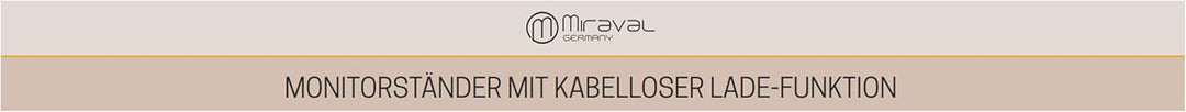 Miraval Monitor-Ständer mit Kabelloser Ladefläche, 57,5 x 17,6 x 5,6 cm, USB-C Anschluss, 15W Ladefu
