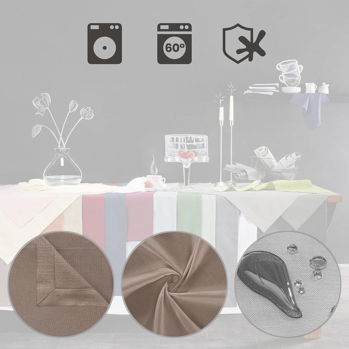 Erwin Müller Tischwäsche, Mitteldecke, Tischdecke Madrid Taupe Grösse 80x80 cm - angenehme, weich fl