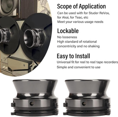 Nab Reel Hub Adapter für 10 Reel to Reel Tonbandgeräte, 1 Paar Professionelle Nab Hub Adapter, Alumi