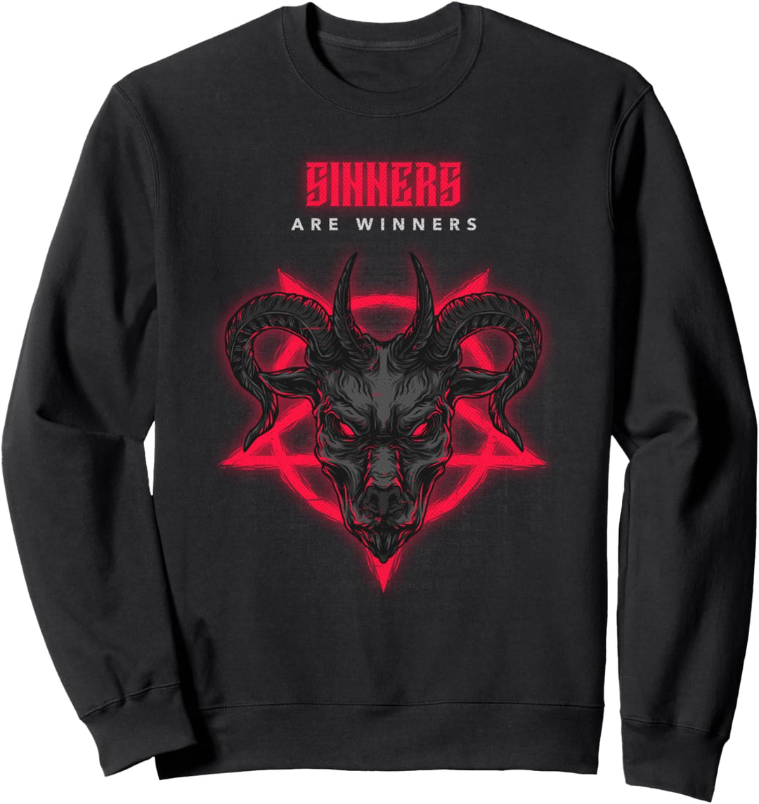 Sünder sind Gewinner Satanisches Pentagramm Ziege Satan Sweatshirt