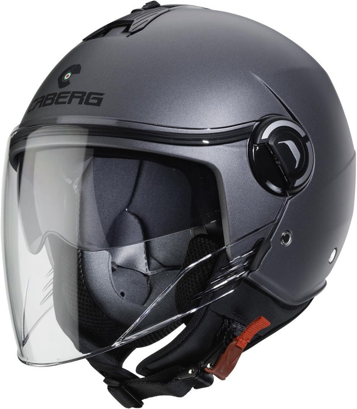 Caberg Jethelm Riviera V4 X Gun matt mit Sonnenblende und langem Visier ECE 22.06 XXL 63/64, XXL 63/
