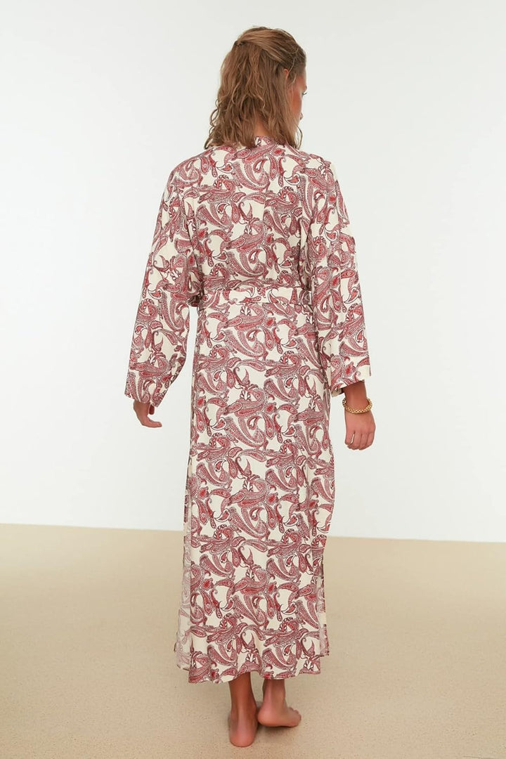 TRENDYOL Damen Kimono & Kaftan mit Schalmuster M Mehrfarbig, M Mehrfarbig
