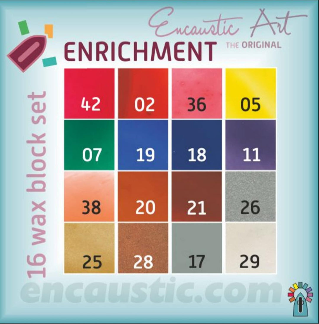 Encause Wachsblock-Set, 16 Wachsblöcke, Blau, Gold, Grau, Silber