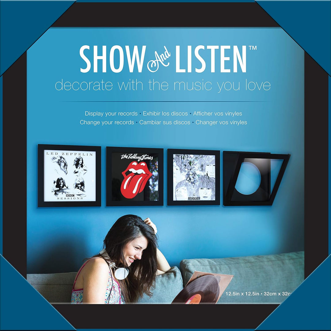 Show & Listen, Schallplattenrahmen, Frame für Vinyl und LP Cover, schwarz Schwarz single, Schwarz si