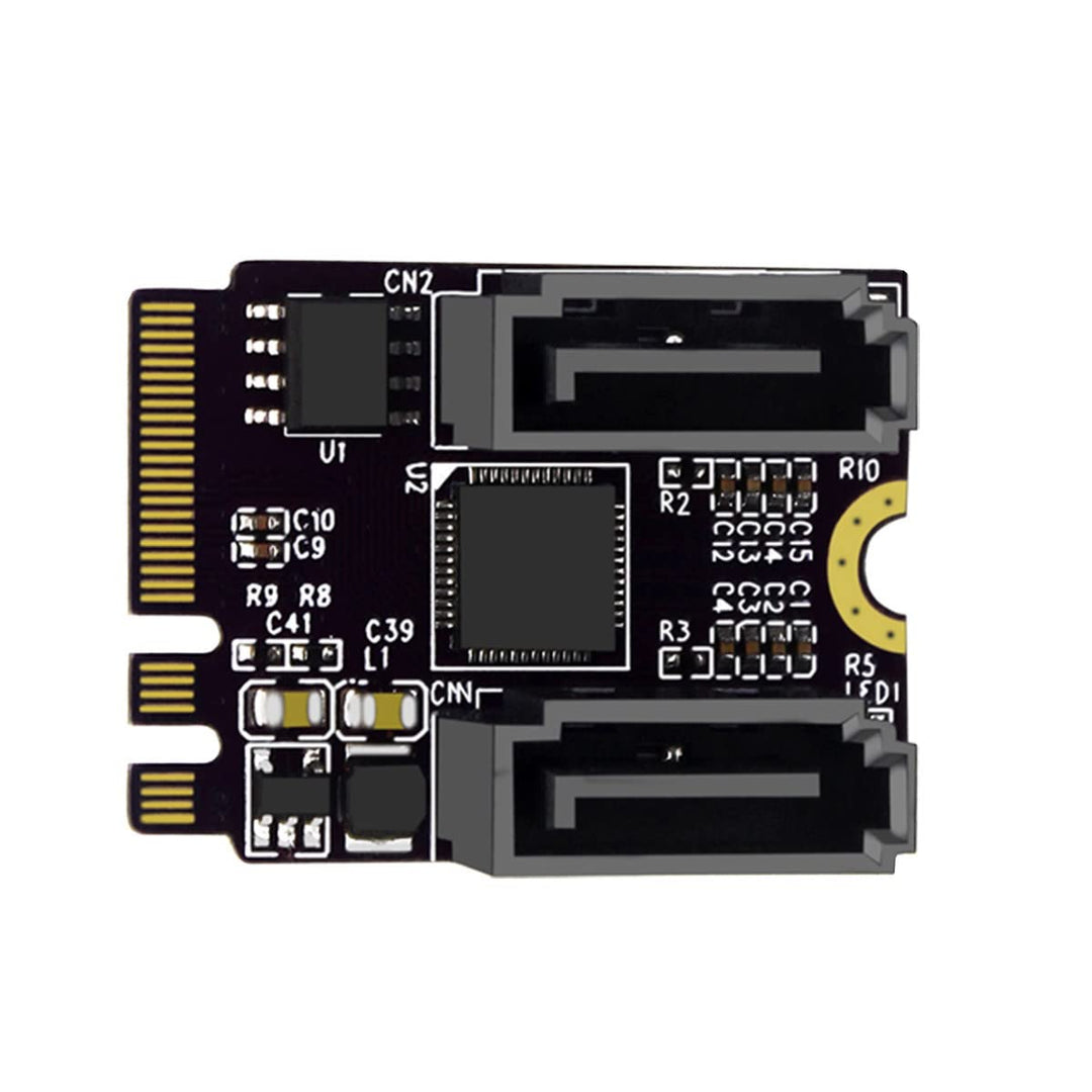 cablecc NGFF Key A+E PCI Express auf SATA 3.0 6Gbps Dual Ports Adapter Konverter Festplattenverlänge