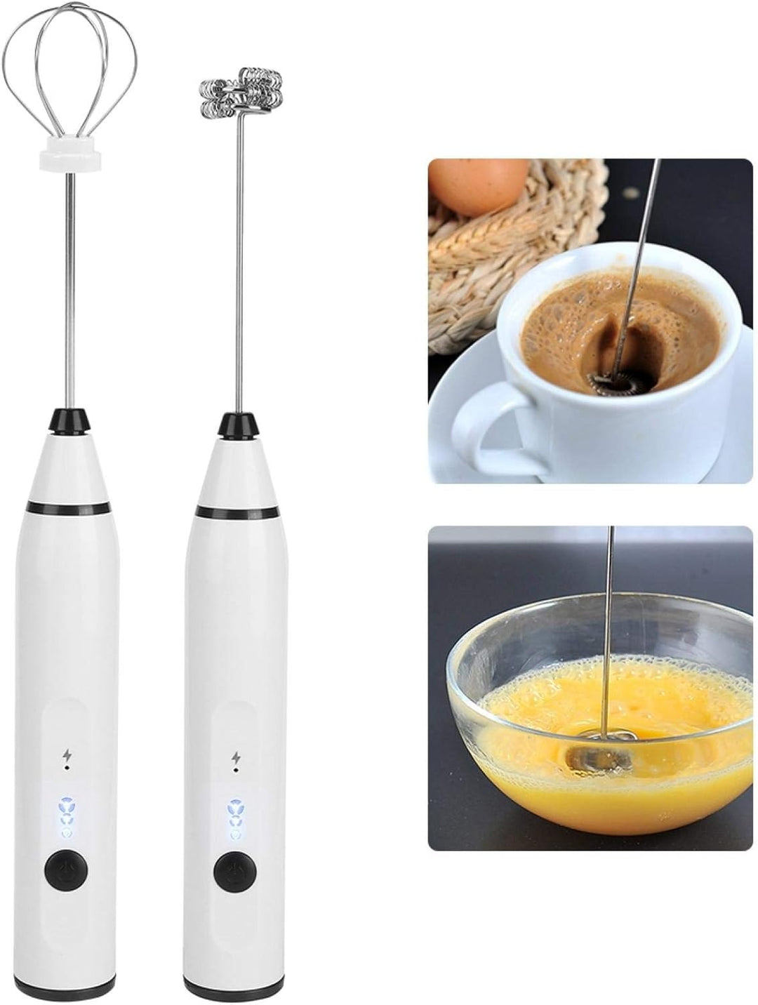 Kleiner elektrischer Schneebesen, USB-Aufladung Mini Foamer Handmilchschäumermischer für Kaffee Latt