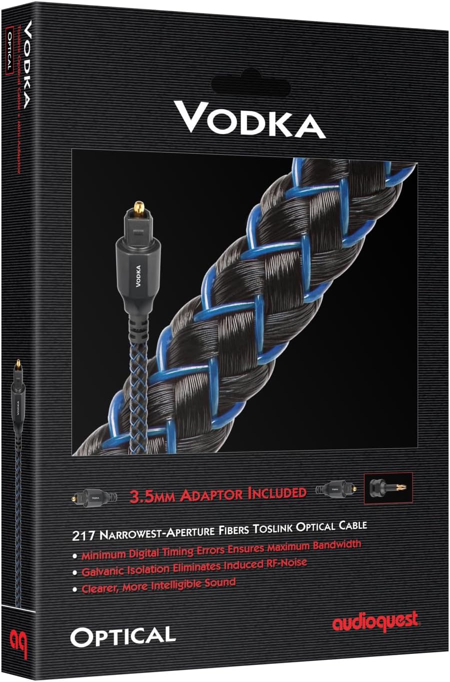 AudioQuest Vodka OptiLink Glasfaserkabel 0,75 m TOSLINK Schwarz