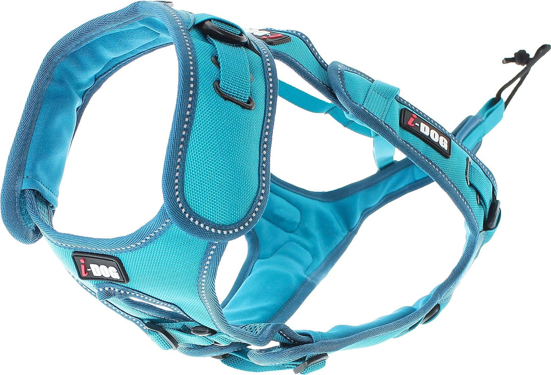 I-dog Verstellbares Geschirr Canicross X-Back Phoenix ALM, Blau (L), L
